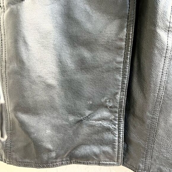 Cooper collection genuine leather trench coat large lapels size medium - Picture 4 of 11